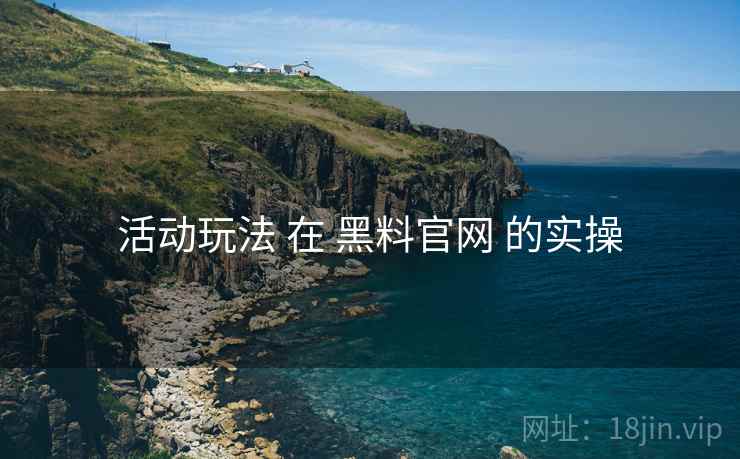 活动玩法 在 黑料官网 的实操